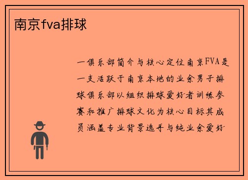 南京fva排球